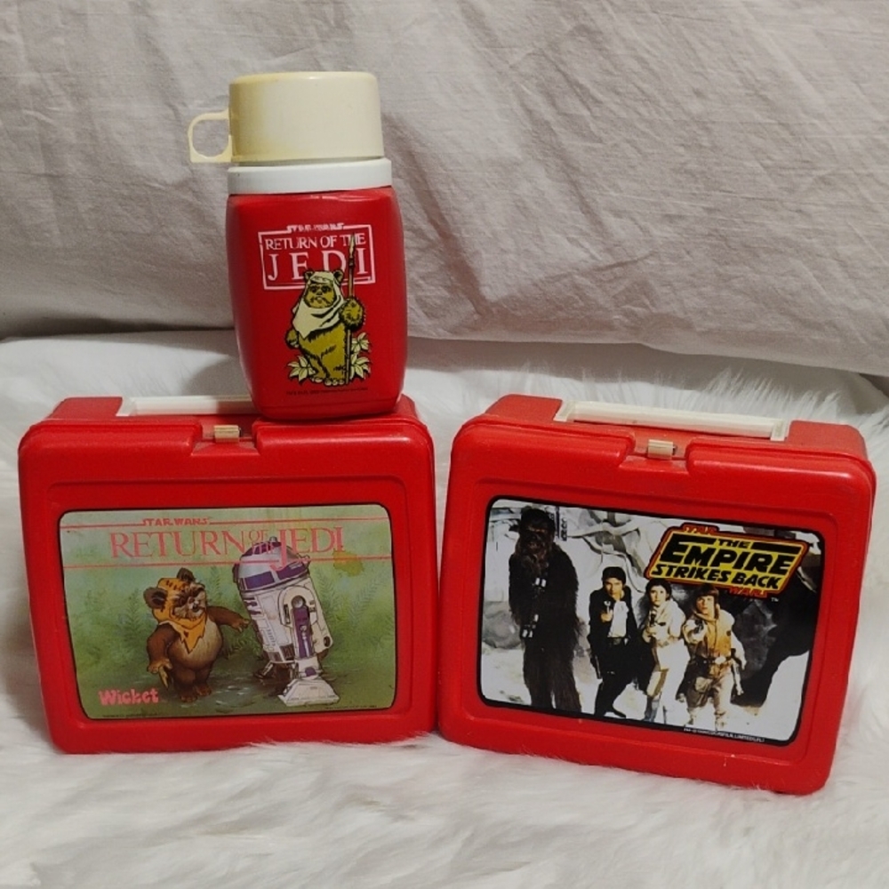 (#205) Vtg Bundle Of Star Wars Red Lunchbox Set Only One W Thermos